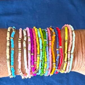 18 Colorful Beaded Bracelets Set All the colors of the Rainbow